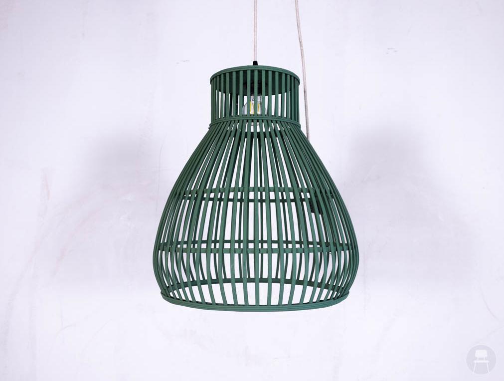 Hanglamp groen 42cm rond (6 stuks), Ophalen of Verzenden, Gebruikt, Hout