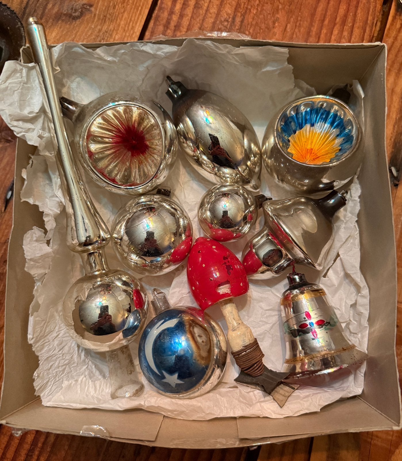 Lotje Ajeko kerstballen, oude kerstversiering, piek, Diversen, Ophalen, Gebruikt