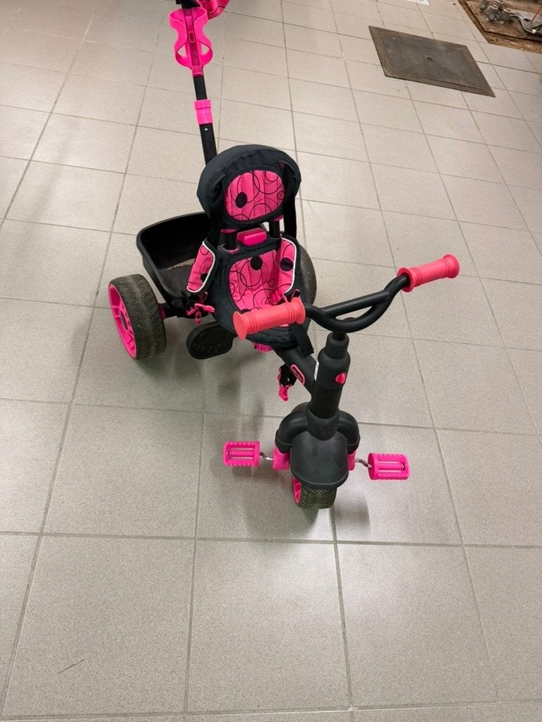 Little Tikes driewieler roze met duwstang en opbergtas, Fietsen en Brommers, Ophalen, Gebruikt, Little tikes, Duwstang