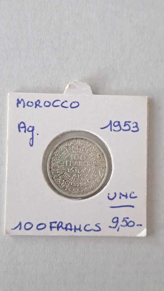 Maroc 100 fr 1953 AG nice, Enlèvement ou Envoi