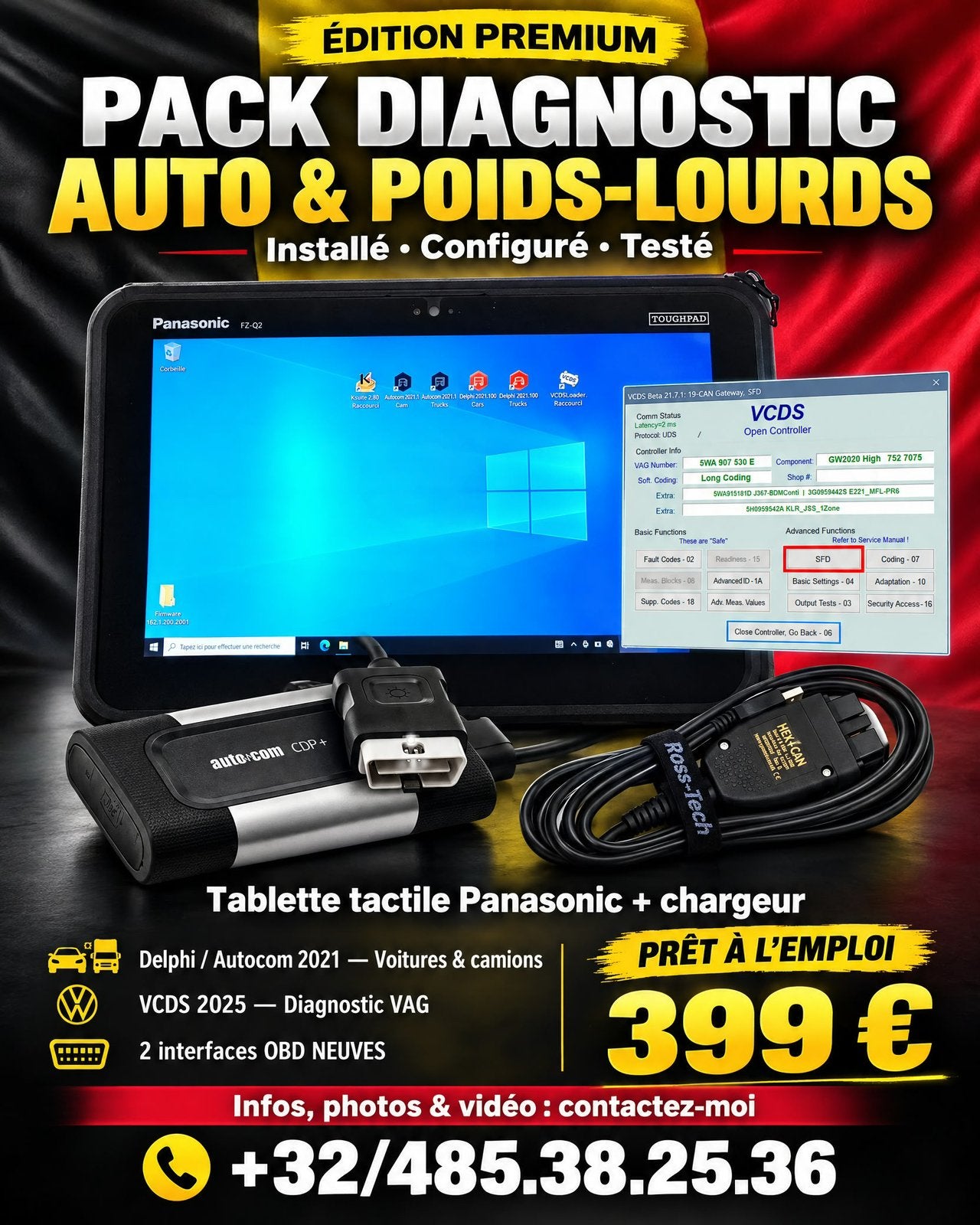 Pack complet diagnostique, Enlèvement ou Envoi