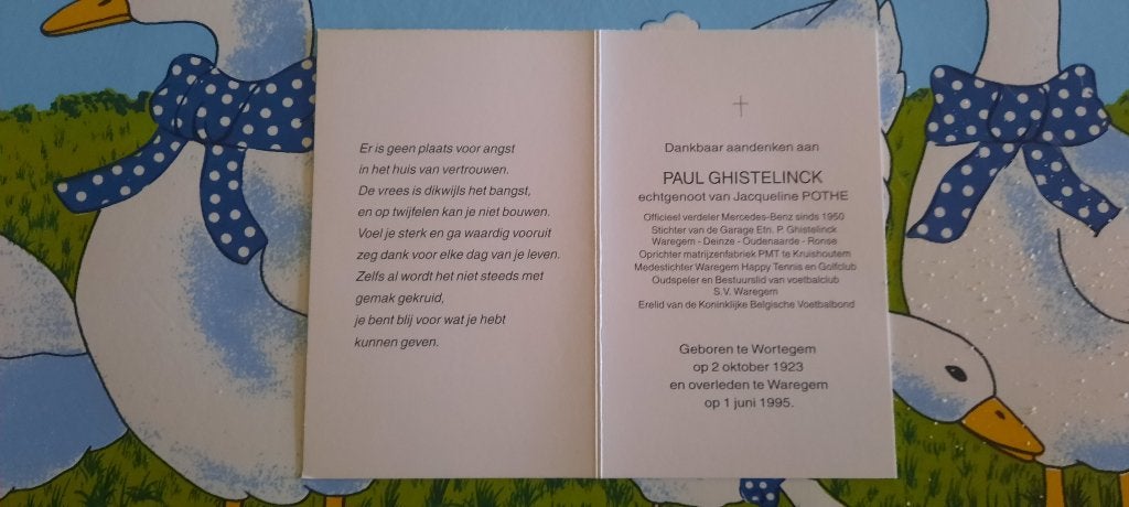 bidprentje Ghistelinck - Mercedes, Verzamelen, Bidprentjes en Rouwkaarten, Ophalen of Verzenden, Bidprentje