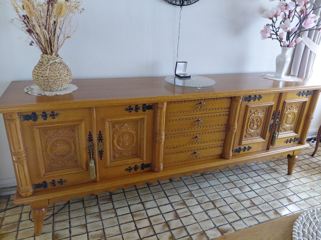 DRESSOIR BREUGELSTIJL, Ophalen, Eikenhout, Met lade(s), Retro - Breugel - Klassiek