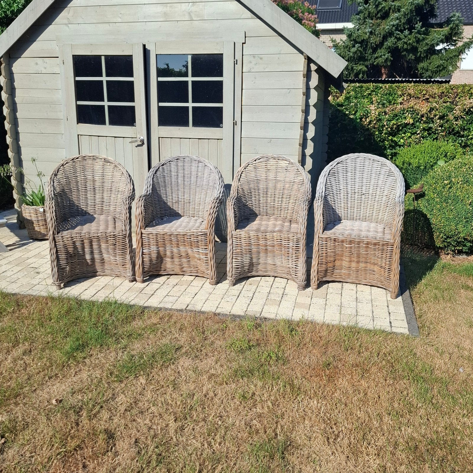 4 Rotan fauteuils, Ophalen