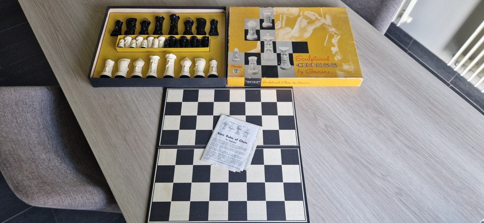 Vintage Peter Ganine Sculptured Chess Salon Edition (1957) s, Hobby en Vrije tijd, Gezelschapsspellen | Overige, Een of twee spelers