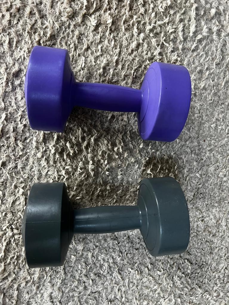 Halters Fitness Gewichten 3 kg/st, Sport en Fitness, Fitnessmaterialen, Ophalen, Zo goed als nieuw