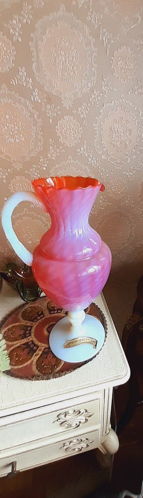 Beau vase en verre de Murano 33,50 cm de haut. Très bon état, Ophalen of Verzenden