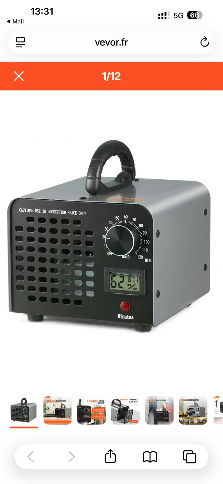 Purificateur d’air Vevor, Electroménager, Équipement de traitement de l'air, Enlèvement ou Envoi, Neuf, Purificateur d'air