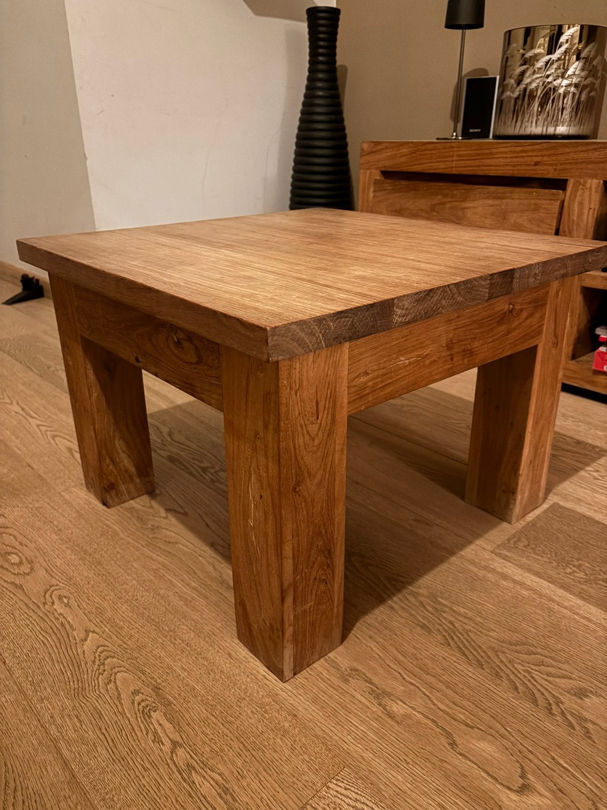 Massief teak salontafel / bijzettafel - 58 x 58 cm, Ophalen
