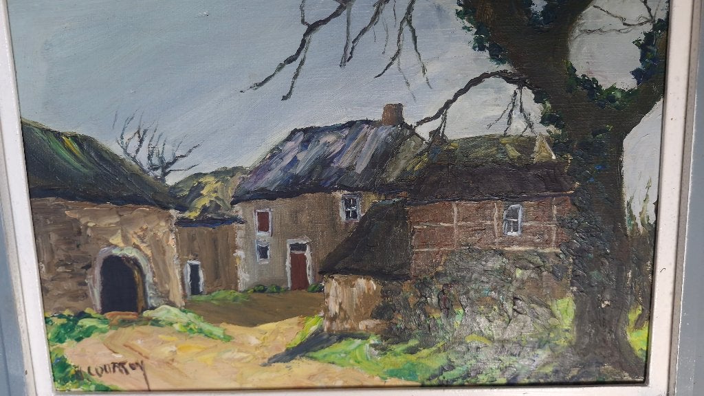 Omer Courtoy (1907-1983) - Aywaille - Région Liégeoise, Antiquités & Art, Enlèvement ou Envoi, Peinture à l'huile, Paysage urbain / rural
