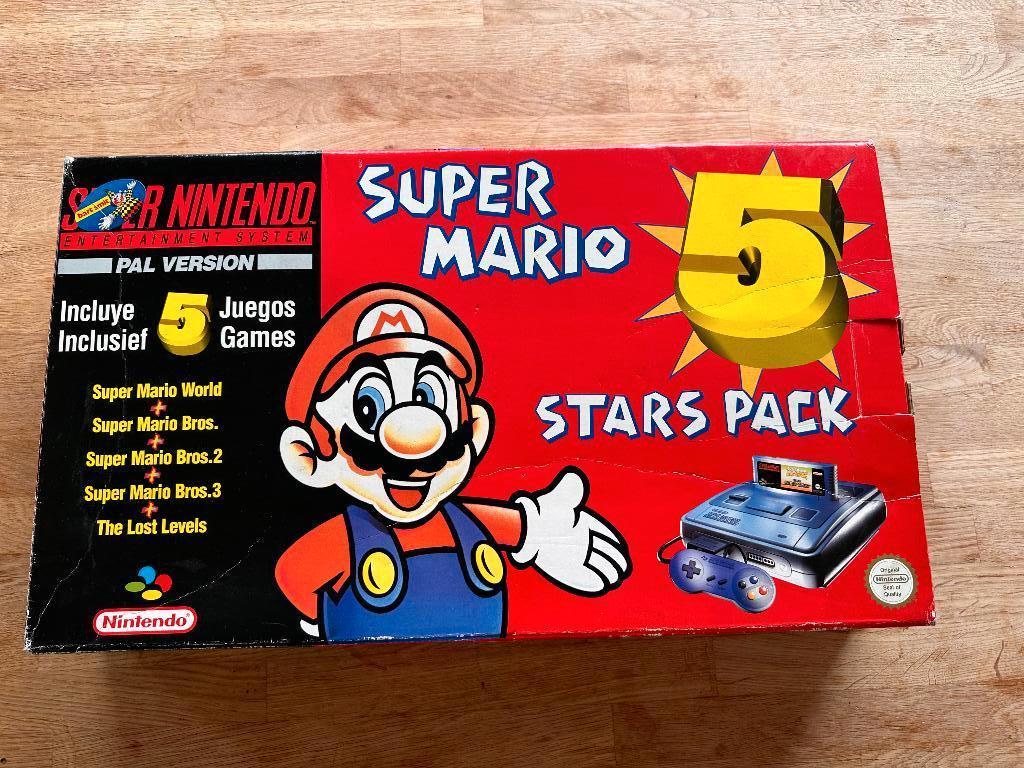 Super Nintendo Super Mario 5 Stars Pack In doos + extras, 2 joueurs, Aventure et Action, Enlèvement, Utilisé