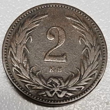 Hongarije : 2 Filler 1897 KM#481 Ref 16907, Postzegels en Munten, Ophalen of Verzenden, Hongarije, Losse munt