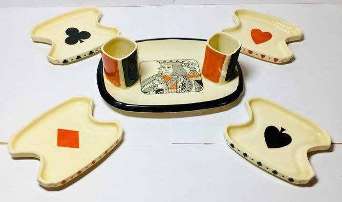 Royal Doulton England art deco bridge set 1933, Antiek en Kunst, Verzenden