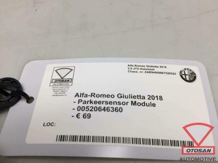module pdc de capteur de stationnement alfa romeo giulietta, Dpofca@stellantis.com, Stellantis Europe S.p.A., Utilisé, Alfa Romeo