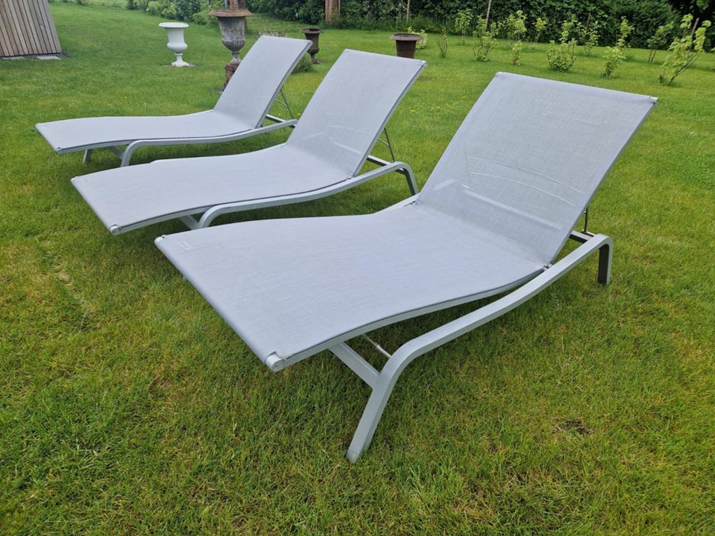 FERMOB 3 zwembadbedden Alizé collectie, Ophalen, Gebruikt, Aluminium, Verstelbaar