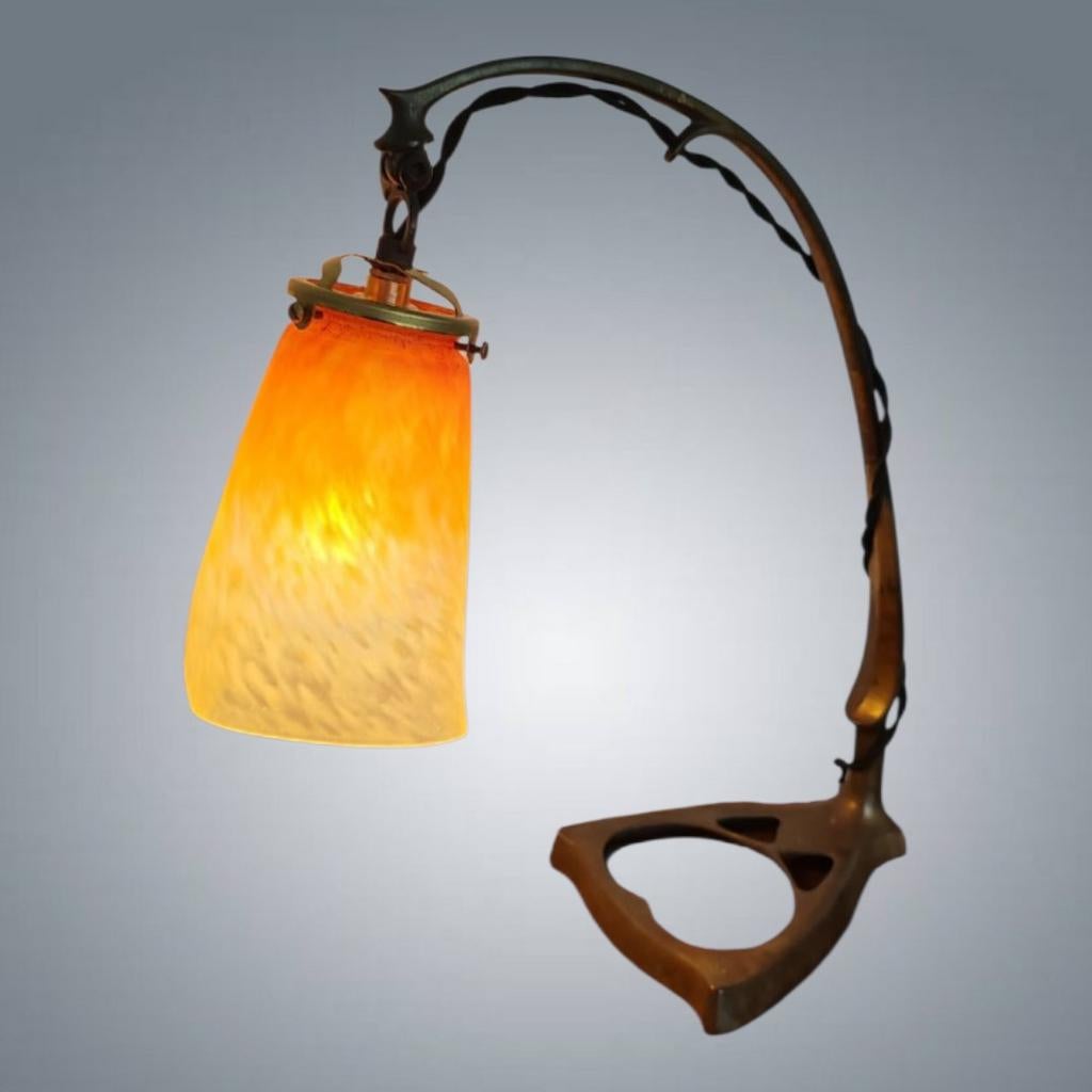 Lampe vintage Art Nouveau Charles Schneider France 1920's an, Antiquités & Art, Antiquités | Éclairage, Enlèvement