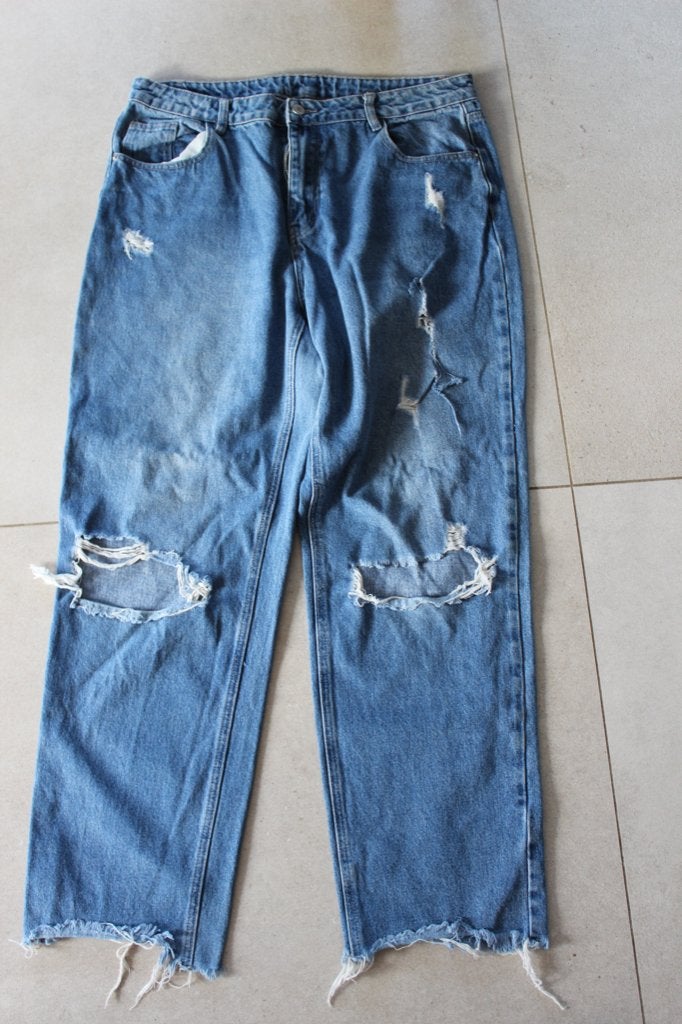 Jeans dame SHEIN... avec de jolis trous... taille 46 (XXL), Enlèvement ou Envoi, SHEIN, Porté, Bleu