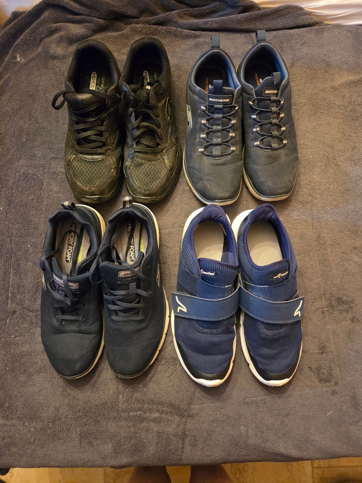 lot 4 paires de chaussures homme pointure 44 Decathlon, Enlèvement