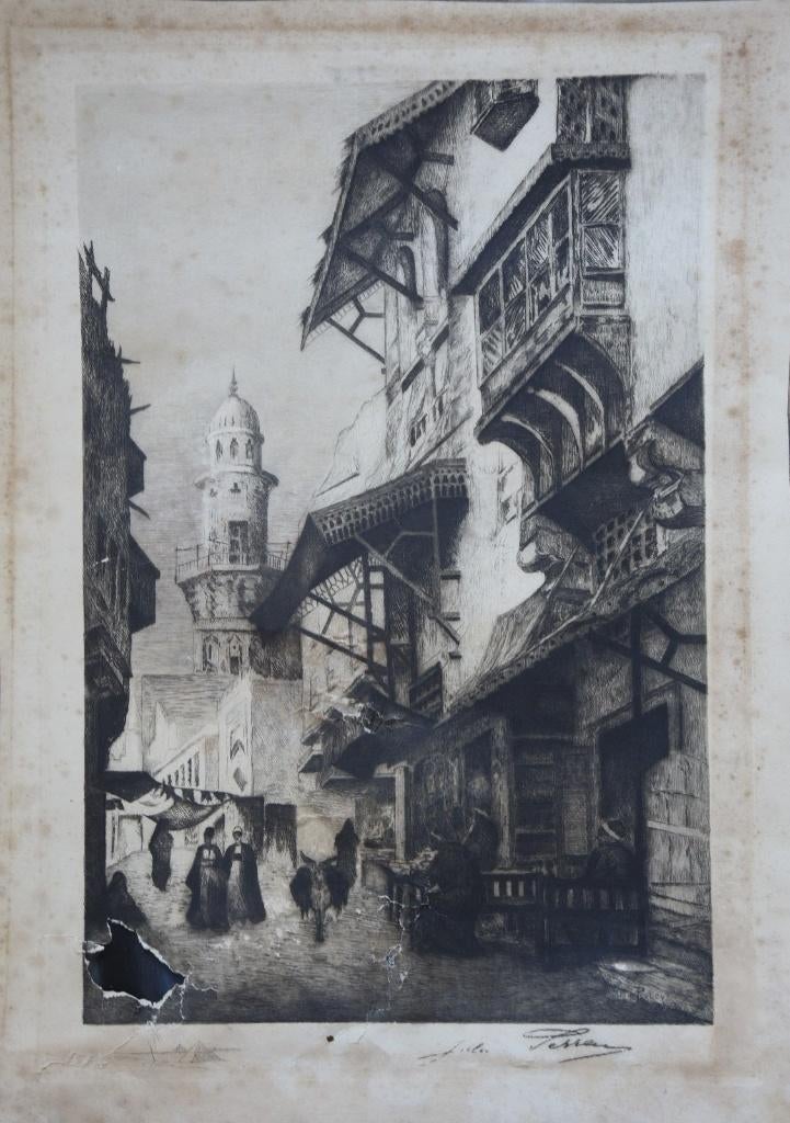 Julien-Auguste Perrey ets "Geanimeerde Straat in Egypte", Ophalen