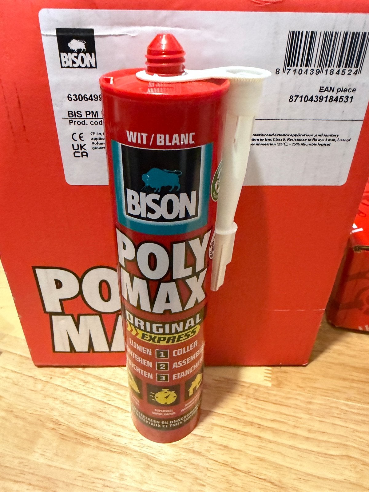 Bison Poly Max Original Express – Wit – 12 kokers – NIEUW, Enlèvement, Comme neuf