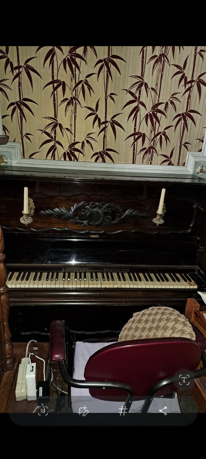 Piano j ghunter breveté Bruxelles, Muziek en Instrumenten, Piano's, Ophalen, Piano