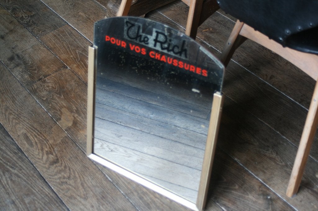 grand miroir Rich d'un ancien magasin de chaussures (1958), Enlèvement ou Envoi, Utilisé, Panneau publicitaire