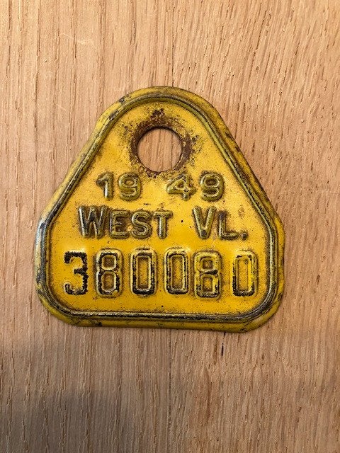 Fietsplaat / Plaque de velo West VL 1949, Envoi