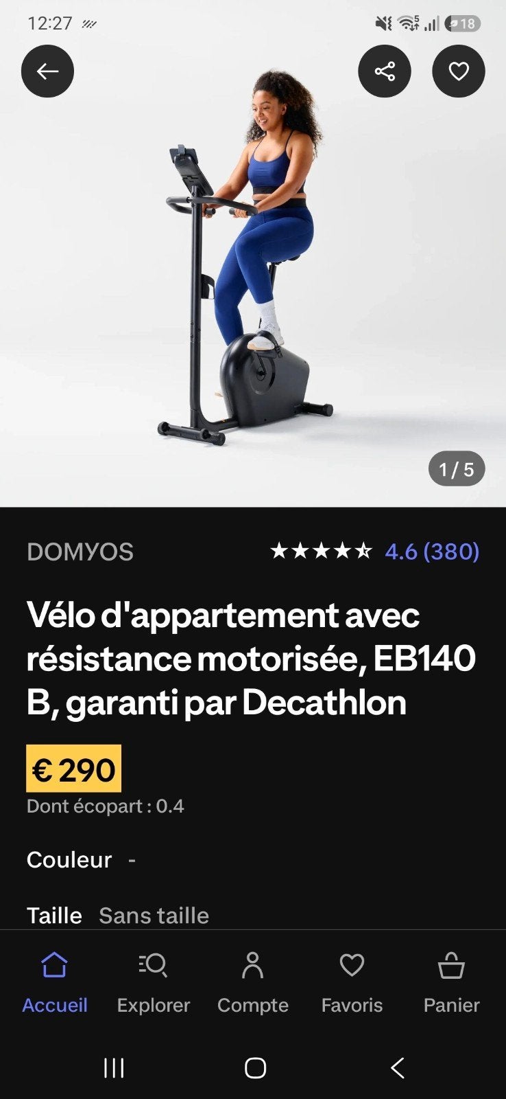 Vélo appartement EB140 - 100 euros, Enlèvement, Comme neuf, Métal, Vélo d'appartement