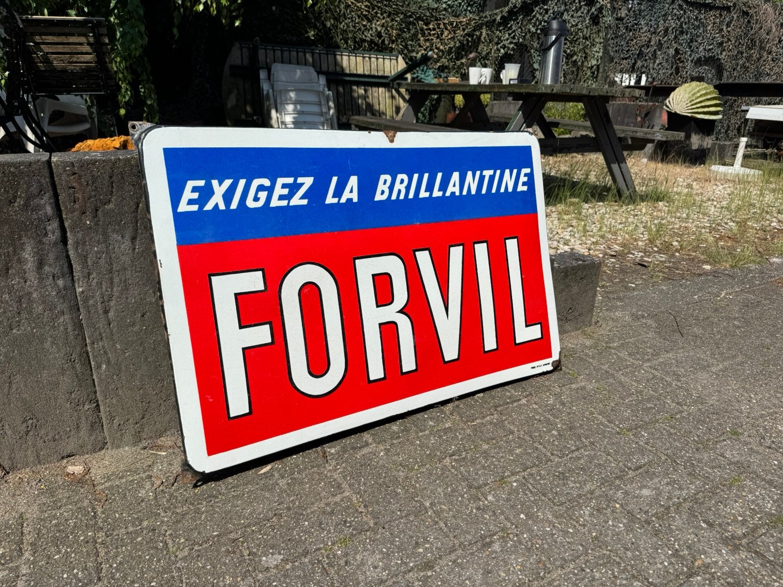 FORVIL emaille reclamebord, Ophalen, Gebruikt, Reclamebord