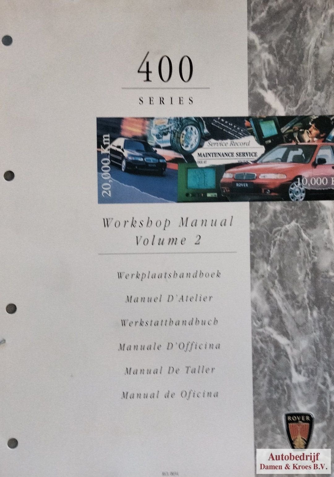 Rover 400 series Workshop Manual Volume 2 RCL0034DUT - 5e ed, Auto diversen, Handleidingen en Instructieboekjes, Ophalen of Verzenden