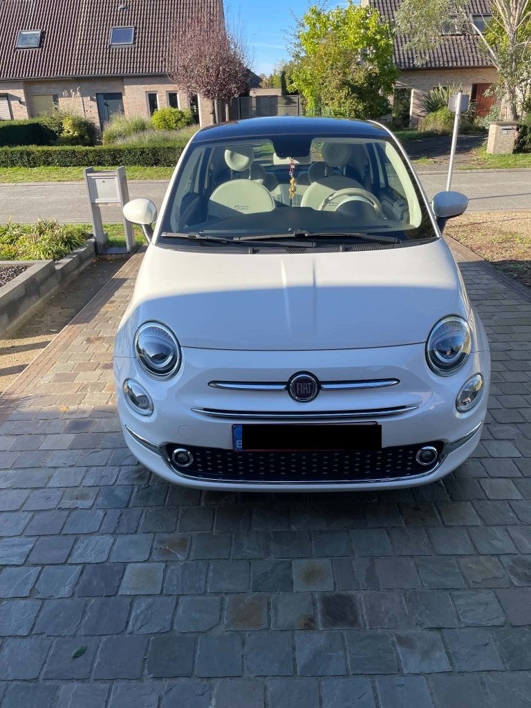FIAT 500 1.2i Lounge (2019), Auto's, Voorwielaandrijving, 50 kW, Leder en Stof, Wit