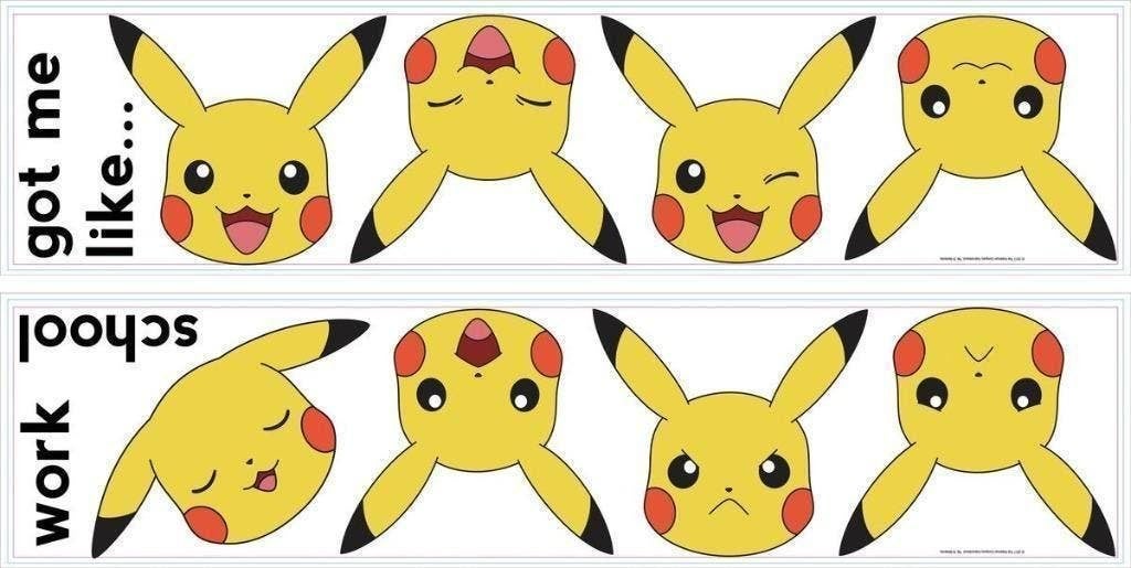 Pokémon Muurstickers Faces - Pikachu - VAN 24,95 VOOR 14,95!, Losse elementen, Geel, Nieuw, Ophalen of Verzenden