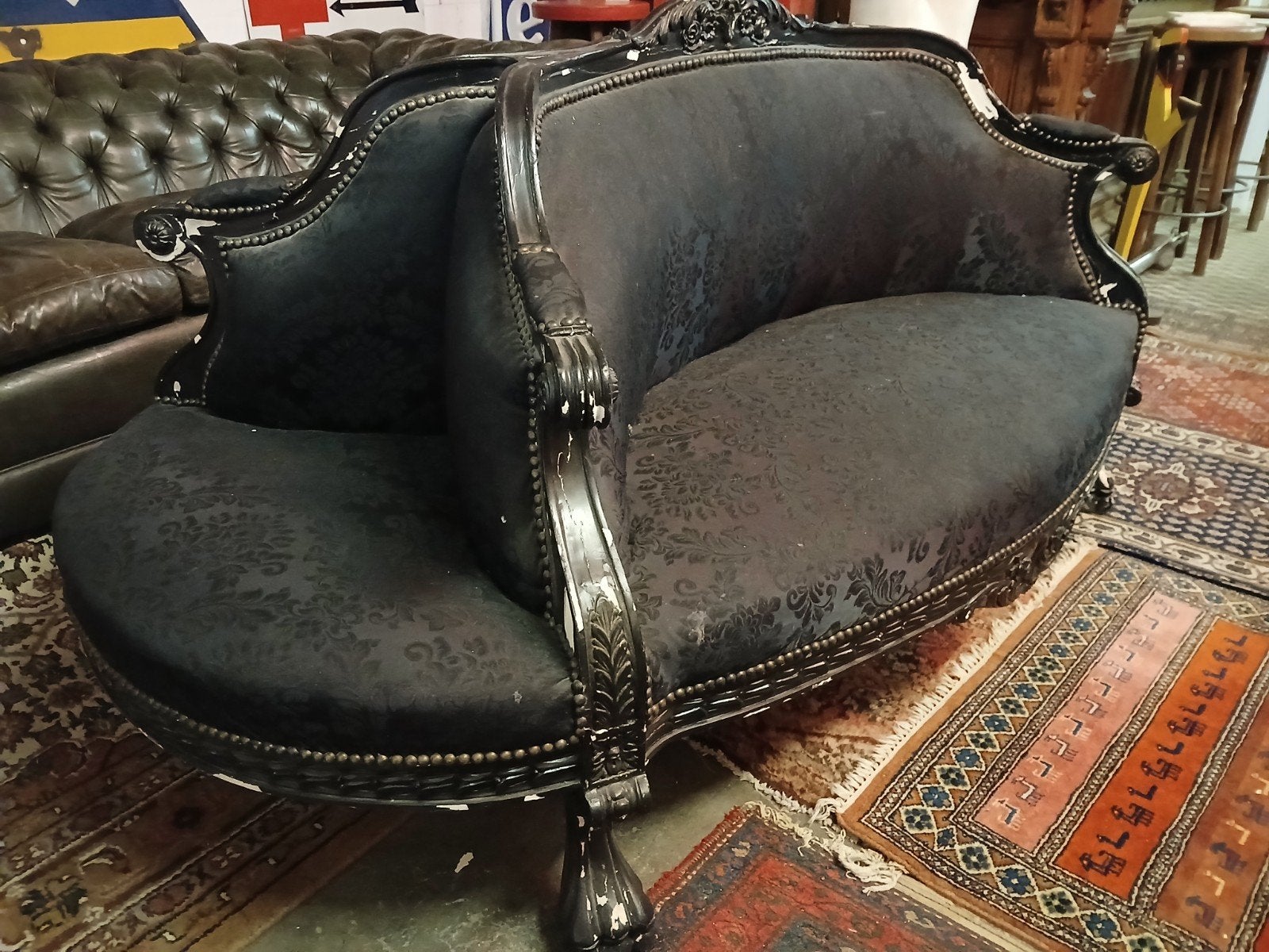 vintage hotel lobby bank uit Italie.Lounge bank, Ophalen, Gebruikt, 100 tot 125 cm, Stof