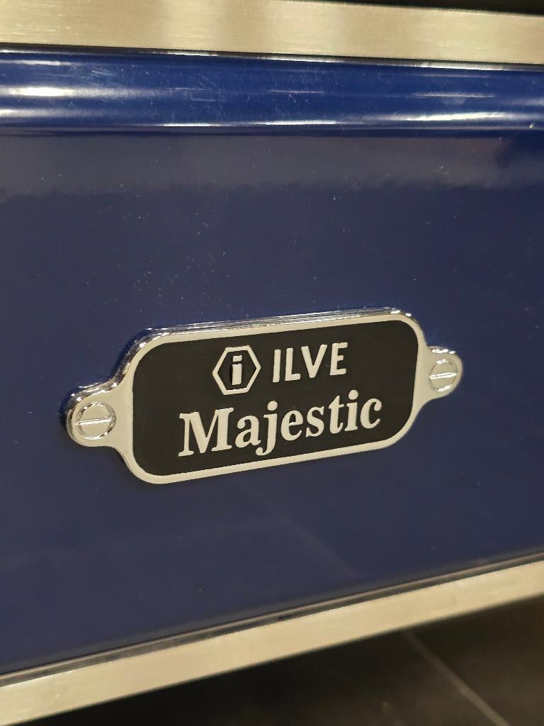 🔥Luxe Fornuis Boretti Ilve Majestic 91cm blauw INDUCTIE, Classe énergétique A ou plus économe, Comme neuf, Enlèvement, Gril