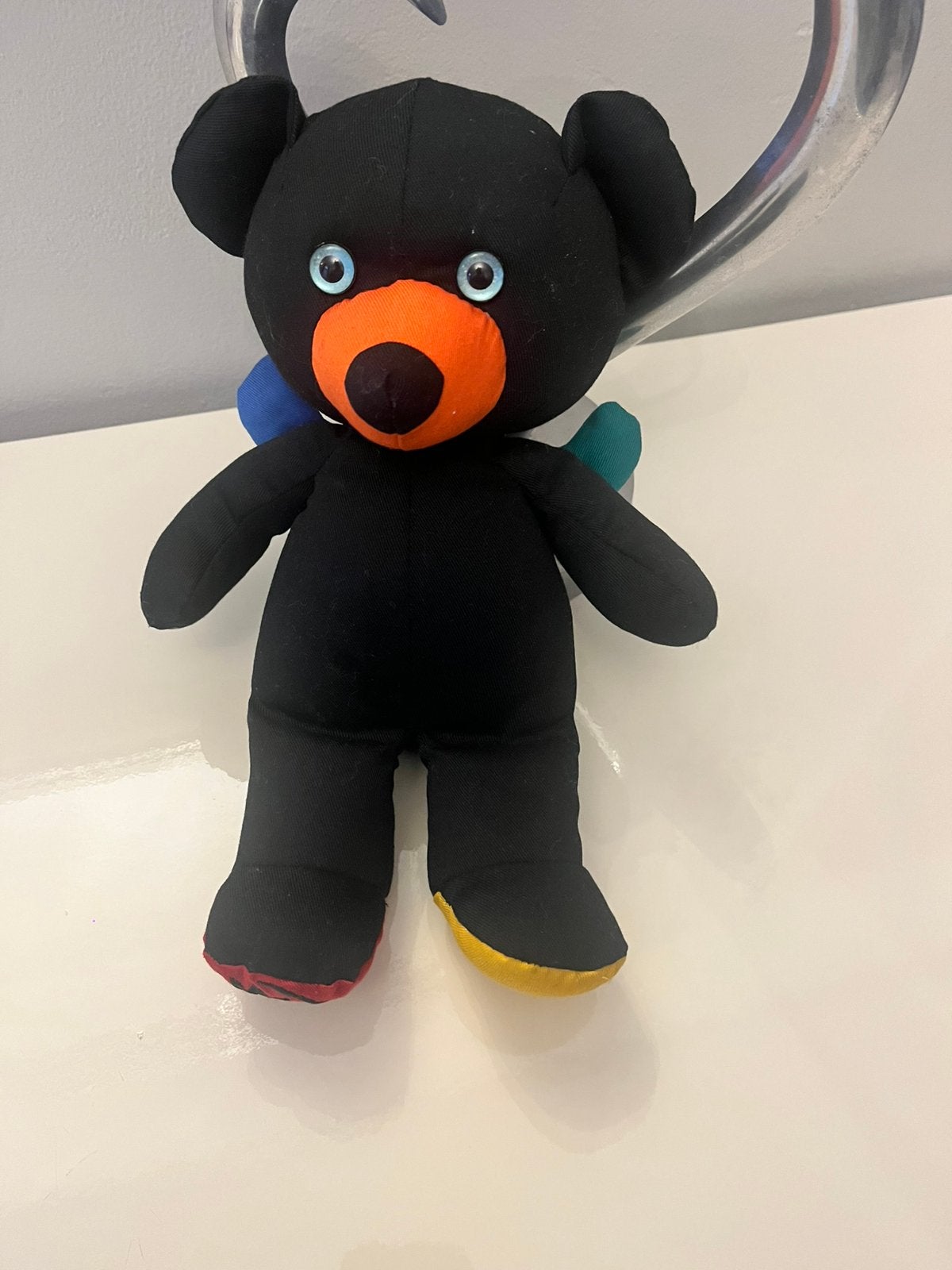 Peluche Ours Vintage JC de CASTELBAJAC x 3 SUISSES collector, Kinderen en Baby's, Disney, Beer, Blauw, Ophalen of Verzenden
