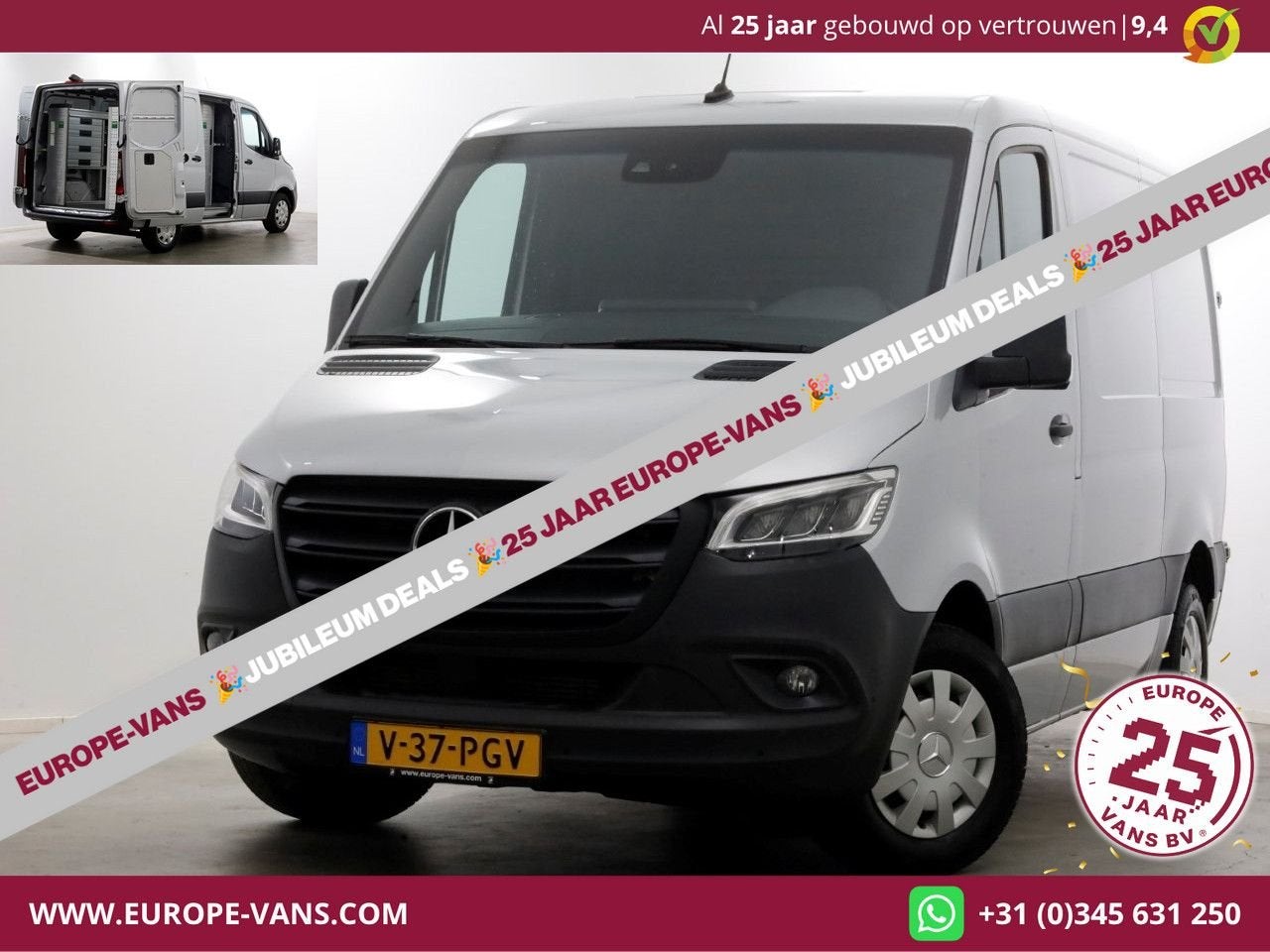 Mercedes-Benz Sprinter 314 CDI 143pk 9G Automaat L1H1 LED/AC, Autos, Argent ou Gris, Achat, Entreprise, Carnet d'entretien