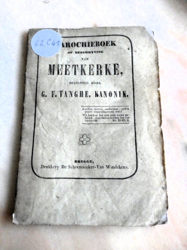Parochieboek of beschryving van Meetkerke - 1860, Ophalen of Verzenden