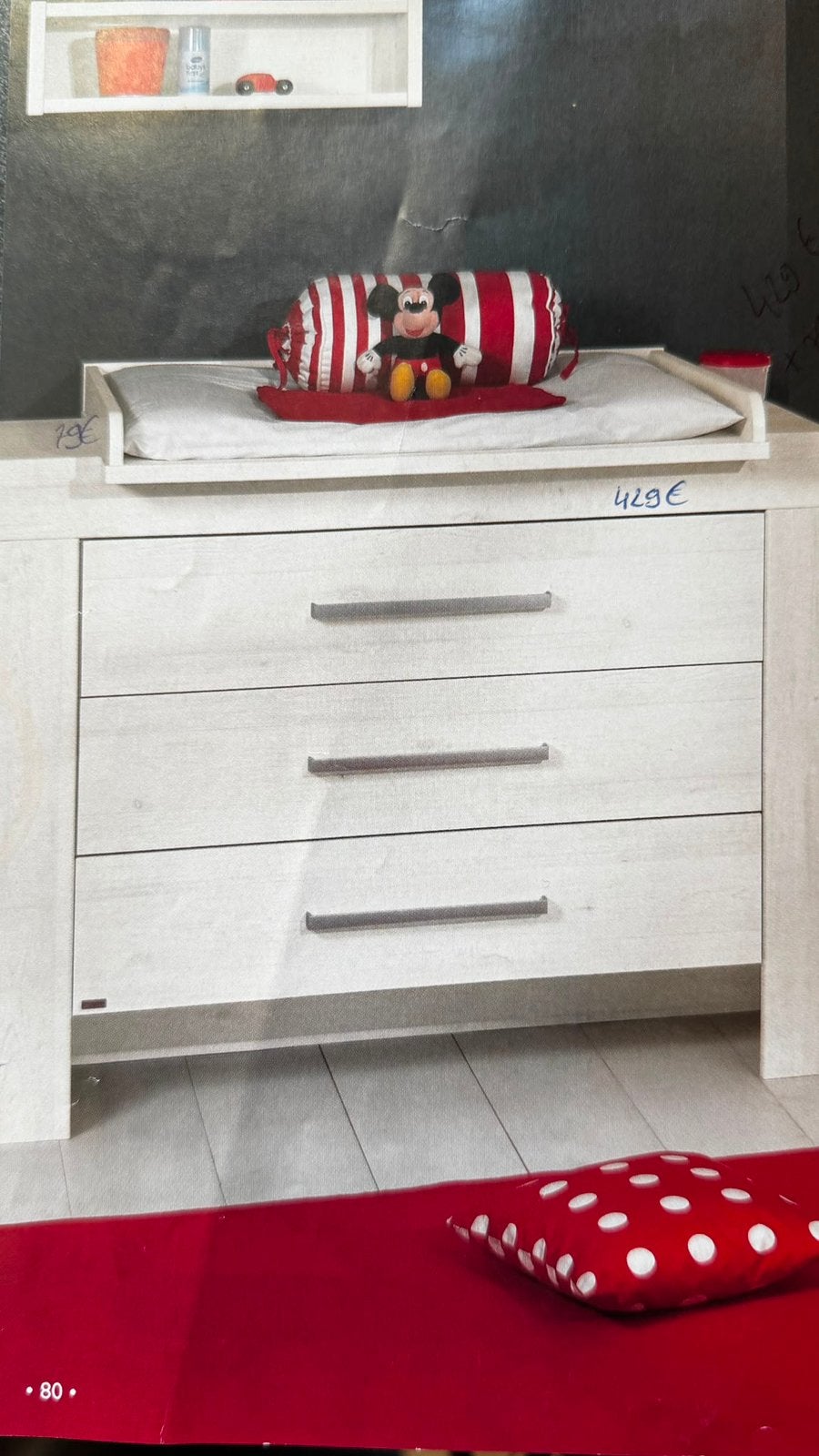Commode 3 tiroirs avec table à langer PAIDI, Enfants & Bébés, Enlèvement, Comme neuf, Commode