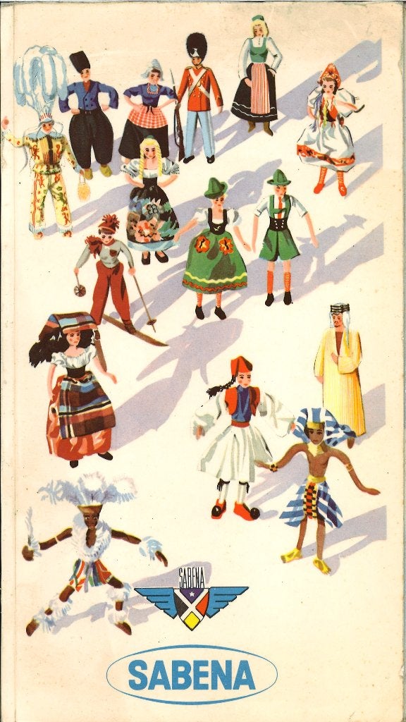 Sabena vlucht info brochure jaren ’50 – uniek, Ophalen of Verzenden, Gebruikt