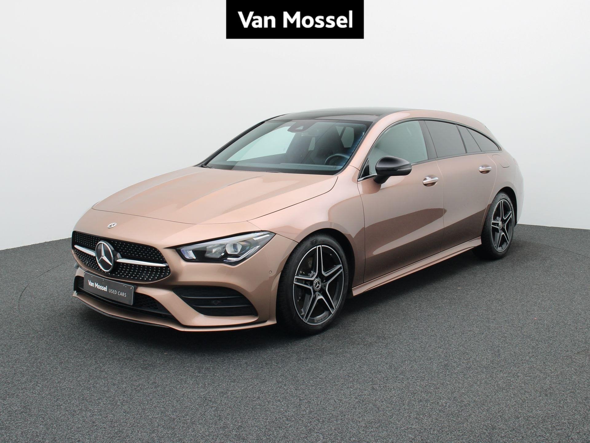Mercedes-Benz CLA 200 d Shooting Brake + AMG LINE + PANO DAK, 1490 kg, Gebruikt, Leder en Stof, 115 g/km