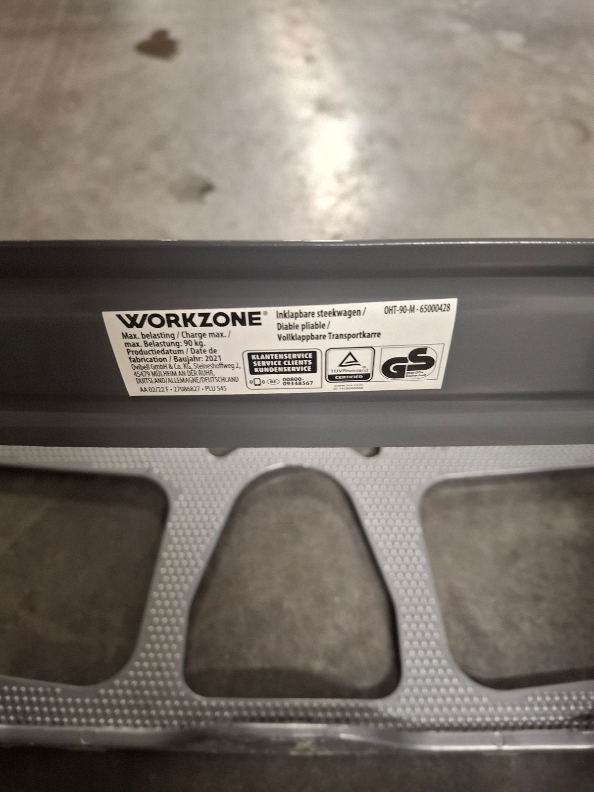 Workzone steekwagentje, Doe-het-zelf en Bouw, Transportwagens, Ophalen, Zo goed als nieuw, Steekwagen