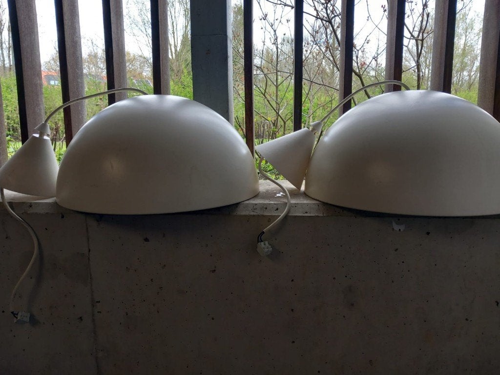IKEA Lampekap halve bol wit metaal (2 stuks voorradig), Huis en Inrichting, Gebruikt, Wit, Overige vormen, Plafondlamp
