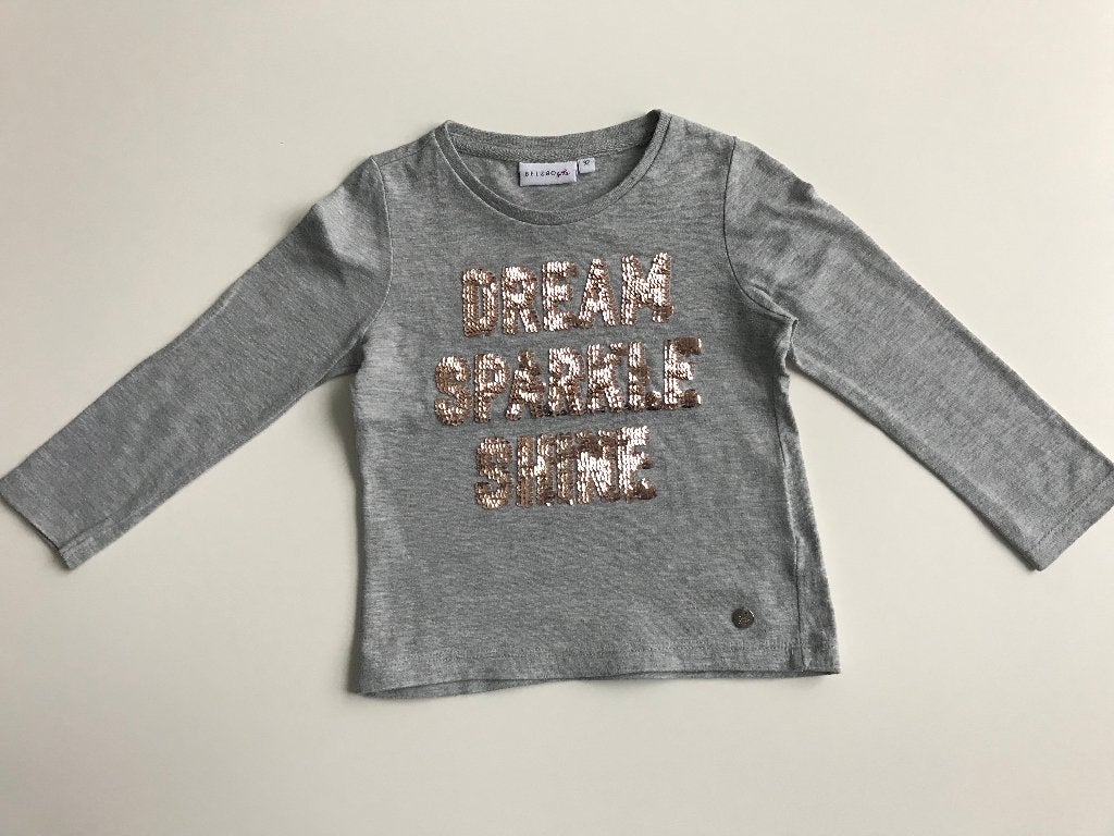 Grijze t-shirt maat 92, Kinderen en Baby's, Kinderkleding | Maat 92, Meisje, Ophalen of Verzenden, Zo goed als nieuw, Shirt of Longsleeve