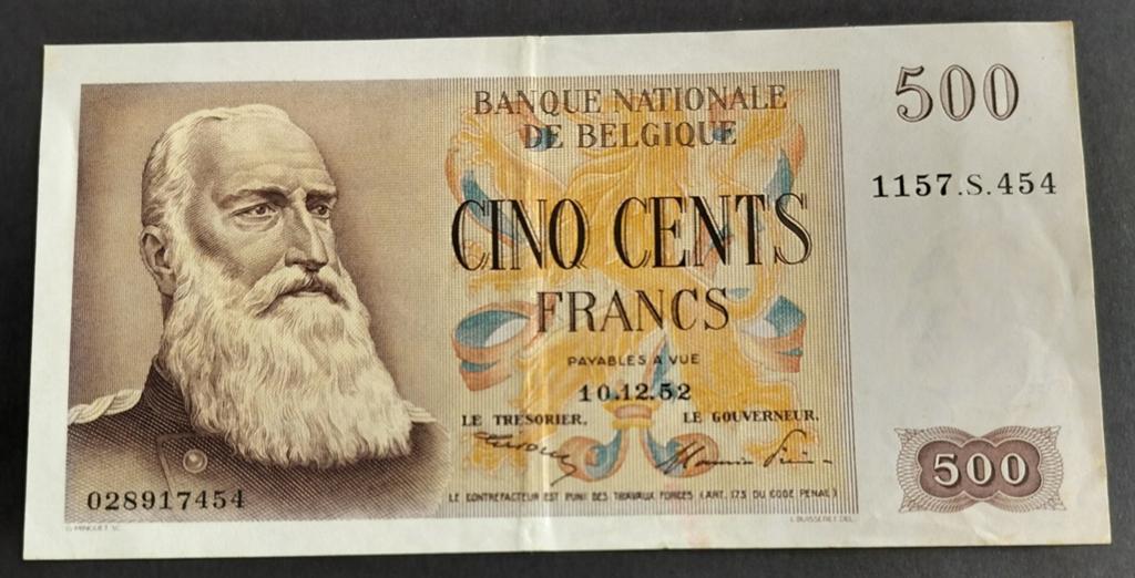 BELGISCH bankbiljet 500 francs Leopold 1952 Zeldzame KWALITE, Postzegels en Munten, Bankbiljetten | België, Ophalen, Los biljet