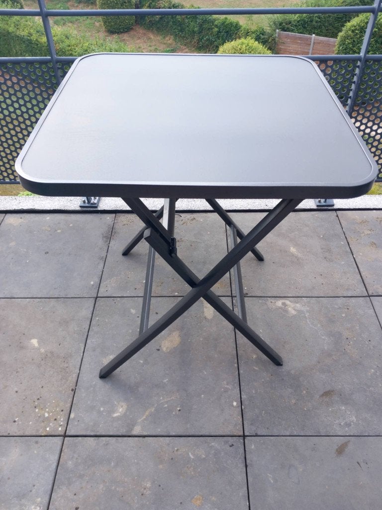 Table pliante en aluminium - L70cmxP70cmxH74cm, Enlèvement, Comme neuf, Carré, Aluminium