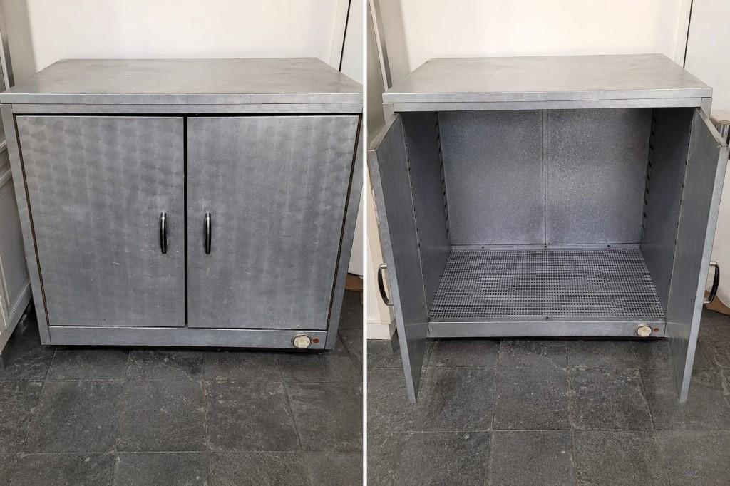 Vintage industriële metalen warmhoudkast horeca Hannosset, Ophalen