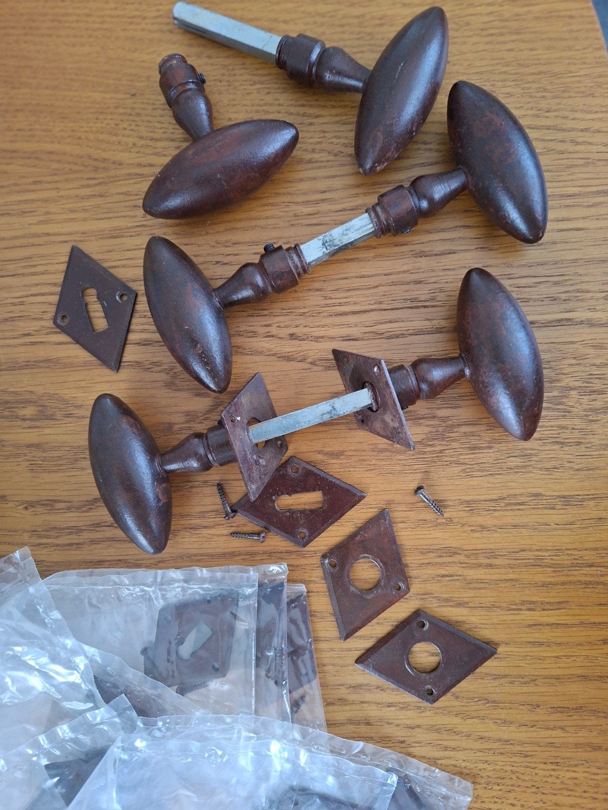 6 vintage deurklinken, Doe-het-zelf en Bouw, Deuren en Vliegenramen, Ophalen of Verzenden, Metaal