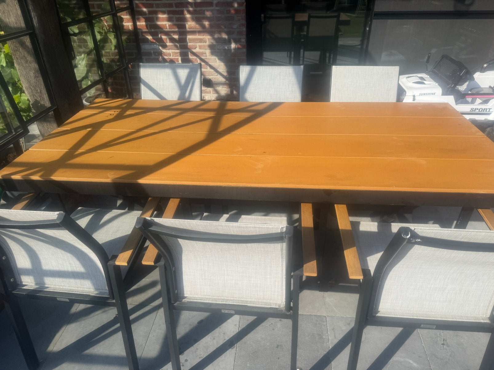 Tuintafel met 6 stoelen, Ophalen, Zo goed als nieuw