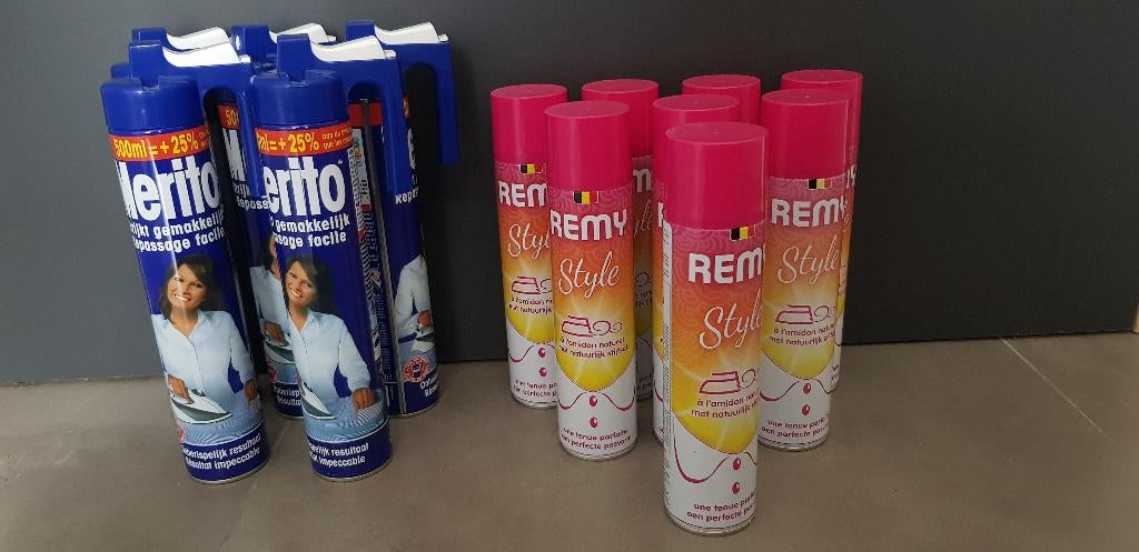 LOT  DE  PRODUITS REPASSAGE (AMIDON) - MERITO - REMY, Enlèvement