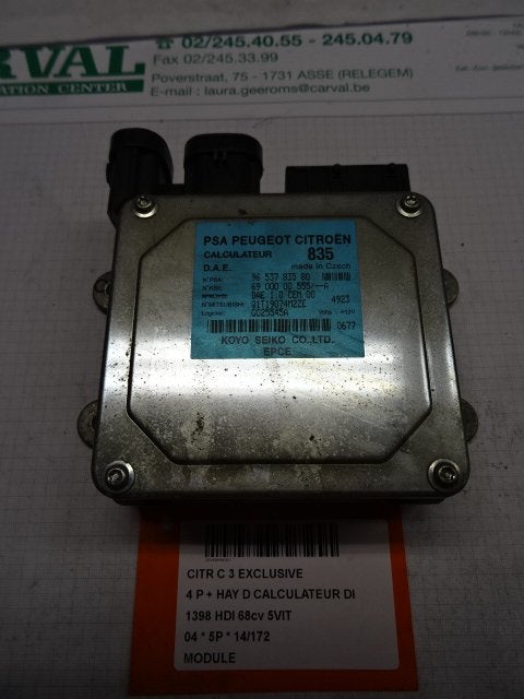 UNITE ELECTRONIQUE Citroën C3 (FC / FL / FT) (9653783580), Citroën, Mevr. I. Hauben, Utilisé, Rue de l'Espoir 34 34
4030  GRIVEGNÉE, BE